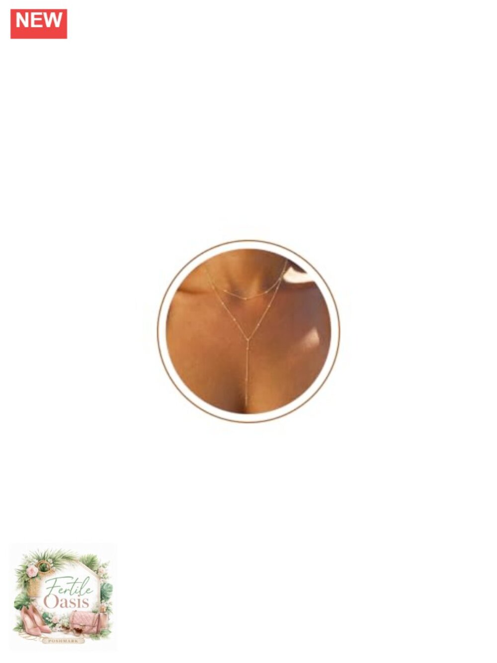 14k Gold Plated Lariat Y Necklace for Women, Dainty Long Layered Chain,